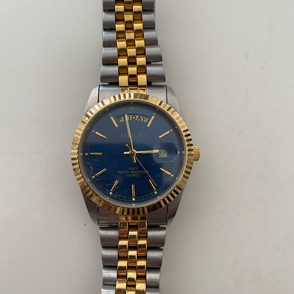 Adolfo water resistant dress watch with new battery 012422